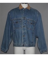 VTG Timberland Leather Collar Denim 6-Pocket Trucker Jacket Mn&#39;s XL - $39.99