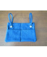 UNIQUE Tote bag pocket ~ Handmade Dark Blue Denim like with star print i... - $5.39