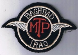 Iraq Baghdad Patch Wings TMP 3&quot; Diameter Embroidered on Black Felt - £8.20 GBP