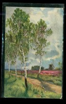 Vintage Art Postcard Painting Trees Windmill 1908 Postal History Phelps ... - $12.55