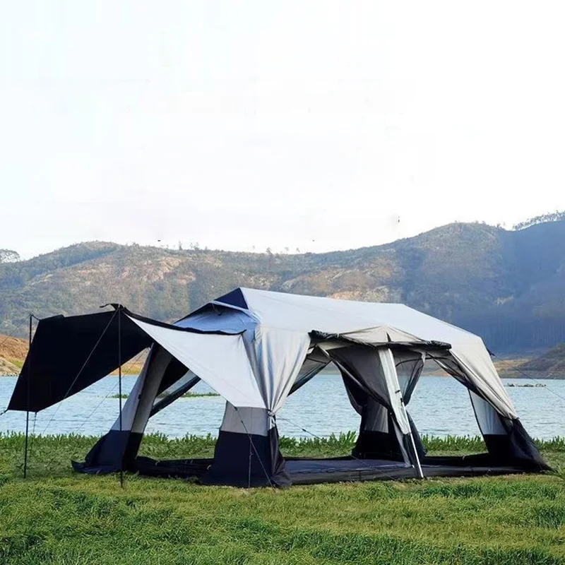 Automatic Outdoor Camping Tent, Waterproof Aluminum, 2 Bedrooms and One Living - £425.30 GBP+