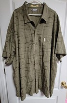 Men&#39;s Columbia River Lodge Short Sleeve Button Down Green Shirt XXL FX7162 - $12.00