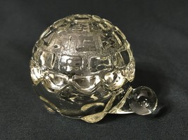 Vintage Anchor Hocking 2 Piece Glass Turtle Covered Dish Ashtray - £17.57 GBP