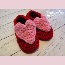 Crochet Heart Baby Booties Pattern Only - £6.31 GBP
