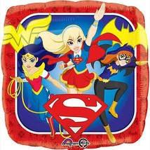 DC Super Hero Girls 18&quot; Square Foil Mylar Balloon Birthday Party Supplie... - £3.10 GBP