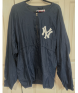 NY Yankees XXL Zipper Down Authentic Majestic Windbreaker Jacket - $39.60
