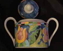 PTS Interiors Fantasia Covered Sugar Bowl Mosaic Look Multi Color 3-3/4&quot; - $29.00
