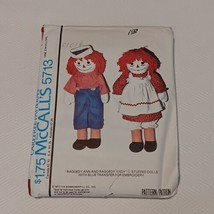 Vintage McCall&#39;s 5713 Raggedy Ann &amp; Andy Doll UNCUT Pattern 4 Doll Sizes 1977 - £9.74 GBP