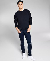 And Now This Men&#39;s Fleece Crewneck Pocket Sweatshirt in Black-Size Small - £19.16 GBP