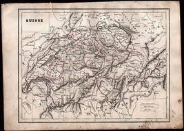 Suisse Antique Map Monin ca 1850 Switzerland Engraving - £18.46 GBP