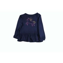 Cat &amp; Jack Toddler Girls Unicorn Design Long Sleeve Tee Size 18M Blue - $3.85