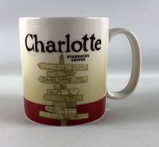 Starbucks Coffee Mug Icon City Series 16oz Charlotte Red Signs Skyline 2012 - £15.48 GBP