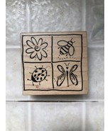 Great Impressions G05 Garden Collage Bee Butterfly Ladybug Rubber Stamp - £9.43 GBP