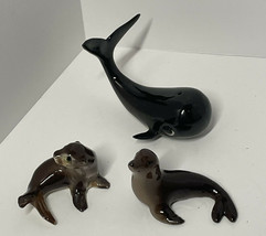 Vintage seals sea lion and whale small miniature one with Some crazing - £9.28 GBP