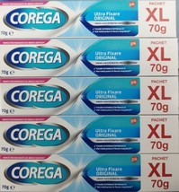 5 PACKS Corega Denture Adhesive Cream 70g Original Extra Strong - £46.85 GBP