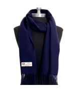 Fast Men&#39;s Winter Scarf 100% Cashmere Solid Navy Blue Made in England Wa... - £13.22 GBP