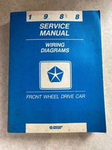 Chrysler Motors 1988 Service Manual Wiring Diagrams Wheel Drive Car - $12.86