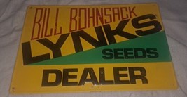 Lynks Seeds Dealer Tin Sign Bill Bohnsack Vintage Original  - £134.21 GBP