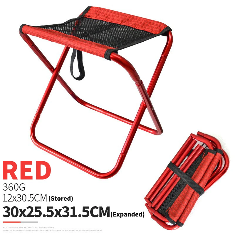 Portable Folding Aluminum Foldable Fishing Chair Hiking Tools Camping  Stool - £24.52 GBP