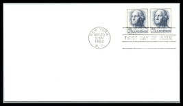 1962 US FDC Cover - 5 Cent Washington Stamp Pair, New York, NY H3 - $2.96