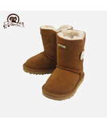 K.Signature-Summer Toddler&#39;s Button Sheepskin Winter Snow Boots  - £58.66 GBP