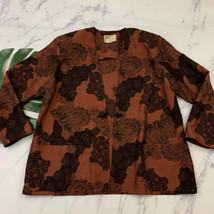 Judy Joannou Designs Womens Lagenlook Jacket Top Size XL Brown Asian Ins... - $28.70