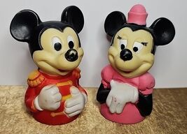 Vintage 1970s Mickey &amp; Minnie Mouse Finger Puppets  PVC Walt Disney Prod... - $18.67