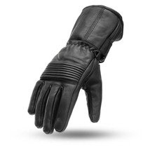 Men&#39;s Cowhide Gauntlet Elasticized Knuckle Motorcycle Gloves - £55.07 GBP