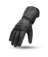 Men&#39;s Cowhide Gauntlet Elasticized Knuckle Motorcycle Gloves - £55.03 GBP