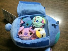 Disney TSUM TSUM Stitch Plush Doll Bag Case Stuffed + Angel, Scrump, White Duck  - £62.90 GBP