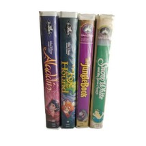 Walt Disney VHS lot Clamshell Cartoon Movie Fox and the Hound Aladdin Snow White - £7.81 GBP