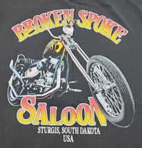Vtg Black Broken Spoke Saloon Sturgis South Dakota USA T-Shirt - Size L - £15.20 GBP
