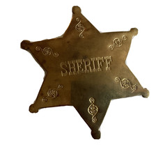 Fox Stamp Vintage Solid Brass Sheriff Badge Pin Back - $46.71