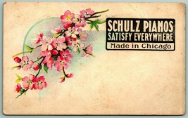 Schulz Pianos Made in Chicago Flowers Embossed Unused Advertising DB Pos... - $3.91