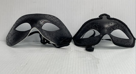 His &amp; Hers Couple&#39;s Masquerade Mask - Black And Glitter Adjustable - £9.30 GBP