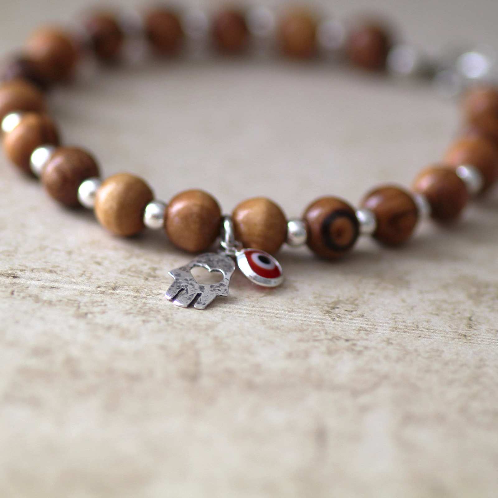 Primary image for Spiritual Harmony Handcrafted Hamsa Charm Bracelet for Energy & Protection 