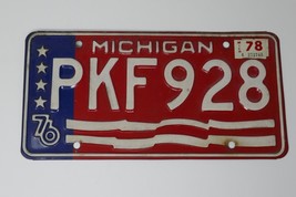 Michigan License Plate 1976 Bicentennial Spirit of 76 Patriotic American Flag - £19.35 GBP