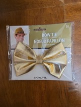 Amscan Gold Bow Tie Party Accessory Costume Halloween Elastic Neckband NIP - $6.95