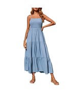 Summer Dress, Women Halter Sleeveless Bohemian Maxi Dress Pleated High-W... - €19,29 EUR