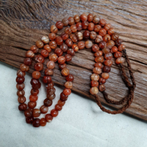 2 Vintage Himalayan Tibetan Carnelian Agate Melon Shape Beads Necklaces #12 - £77.35 GBP