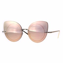 Round Cateye Sunglasses Womens Fashion Rims Behind Lens Shades - £8.70 GBP