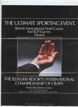 Resorts International Craps Tournament Brochure &amp; Letter Atlantic City N... - £34.59 GBP