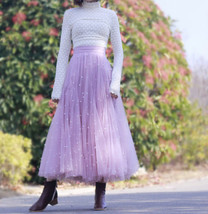 Pink Full Long Tulle Skirt Women Custom Plus Size Fluffy Tulle Skirt Outfit