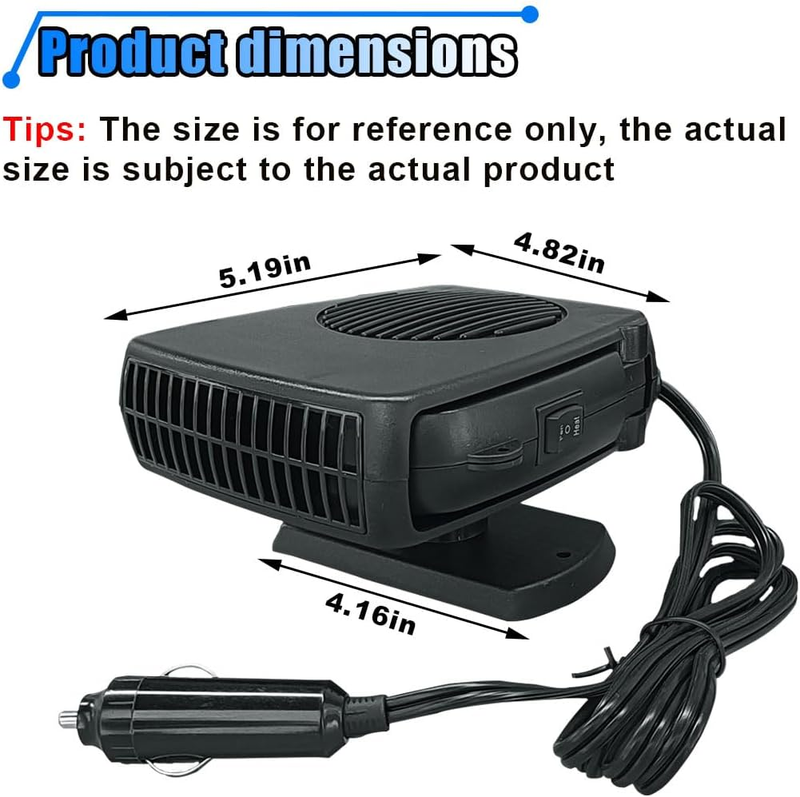 12V 200W Portable Car Heater, Car Windshield Defogger Defroster with 360 Degree  Item image 2