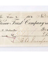1912 Kineo Trust Company Bank Check E.A. Sampson Dover Maine Signed 963 ... - $28.01 CAD
