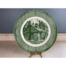 The Old Curiosity Shop Royal USA Vintage 10&quot; Dinner Plate Green Underglaze - £12.45 GBP