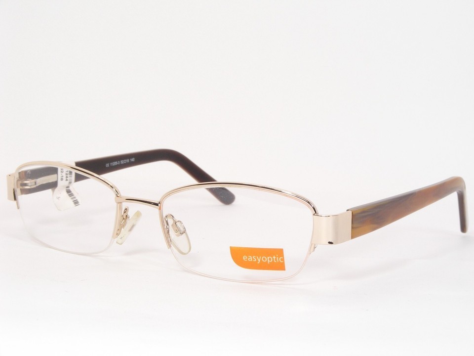 Easyoptic 11205-5 Bright Gold Unique Rare Eyeglasses Frames 52-18-140mm-... - $58.17