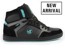 Mens DVS Honcho Skateboarding Shoes NIB Black Charcoal Turquois Suede - $55.99