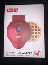 Dash Mini 4&quot; Waffle Maker Non Stick  350 Watts Red Brand New! - £17.29 GBP
