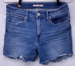 Levi&#39;s Strauss Shorts Size 29 High Rise Skinny 721 Blue Cut Off Jean Pants - £12.65 GBP